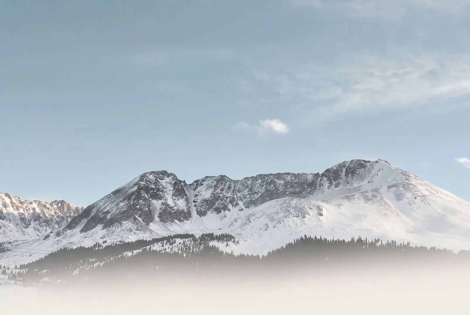 Colorado ridge in soft winter light